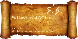 Palkovits Júlia névjegykártya